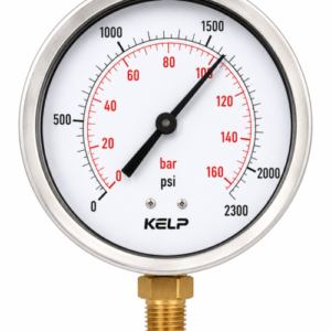 Manómetro KELP (100mm) 0 +160 bar / 0 + 2300 psi Conexión Inferior Bronce 1/2 NPT