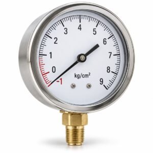 Manómetro Refrigeración -1 + 9 Kg/cm² Conexión Inferior ¼ BSP (gas) Diámetro 80 mm Bronce