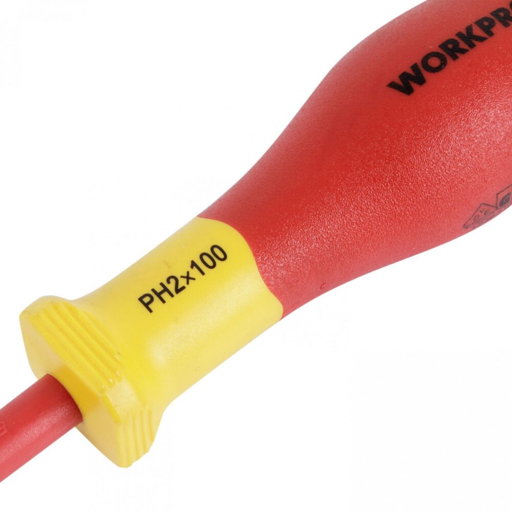 Destornillador Phillips Aislado WORKPRO PH2 × 100 mm 1000 V – WP341009 - Imagen 3