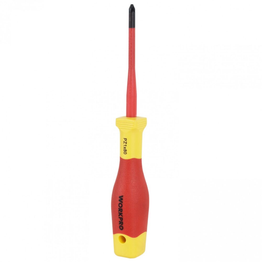 Destornillador Pozidriv Aislado WORKPRO PZ1 × 80 mm 1000 V – WP341020