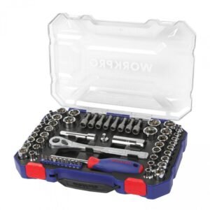 Juego de Dados WORKPRO 1/4" y 3/8" Métrico/SAE 63 Piezas – W003070WE