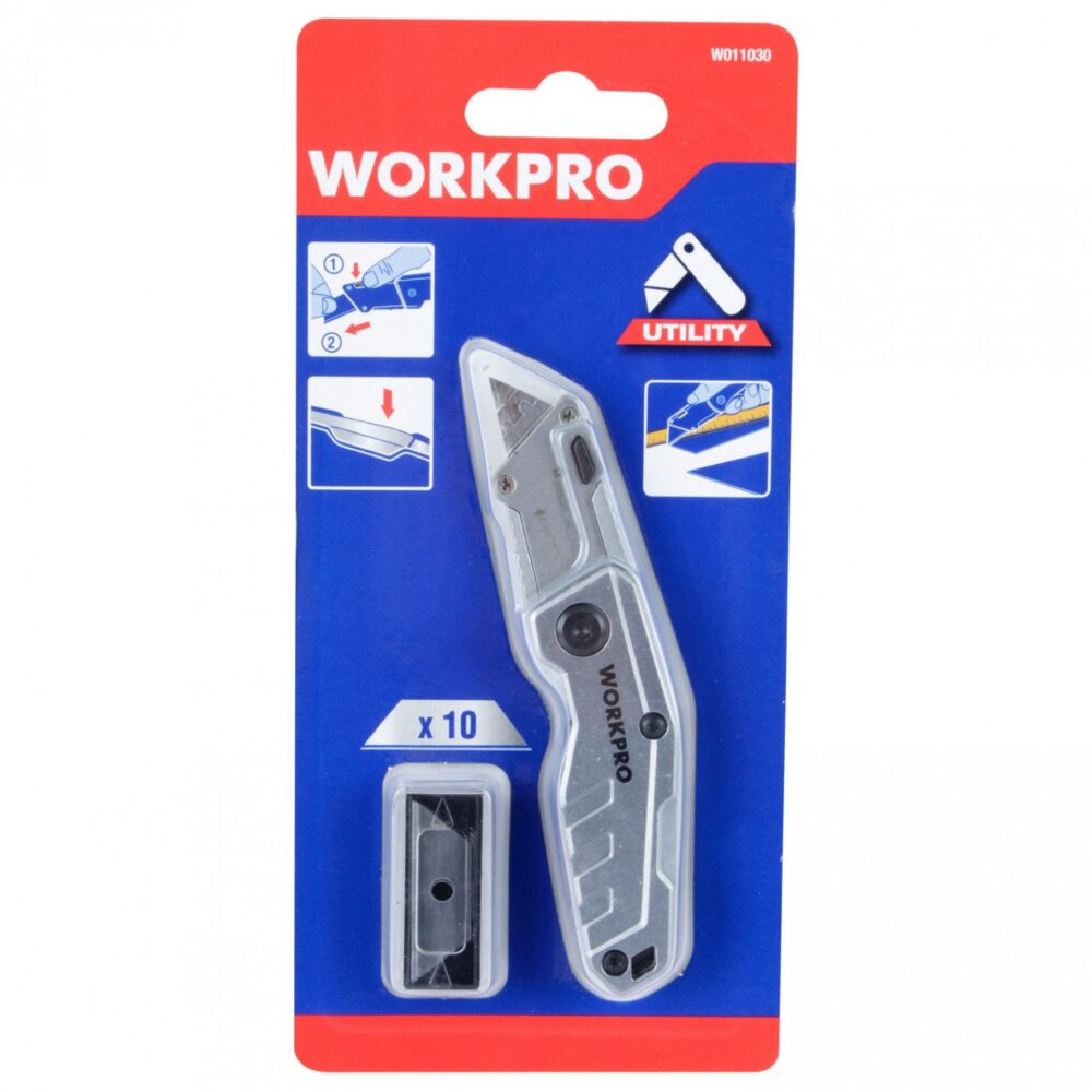 Cuchillo Plegable Mini Metálico WORKPRO – W011030WE