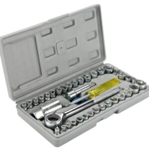 Kit Dados 40 Piezas Cromo Vanadio Milimétrico Pulgada 1/4 3/8 Toolmak