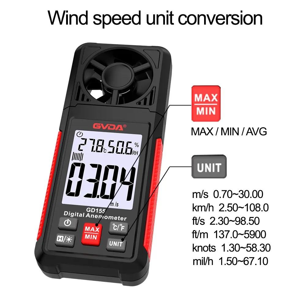 Anemómetro digital GVDA GD155